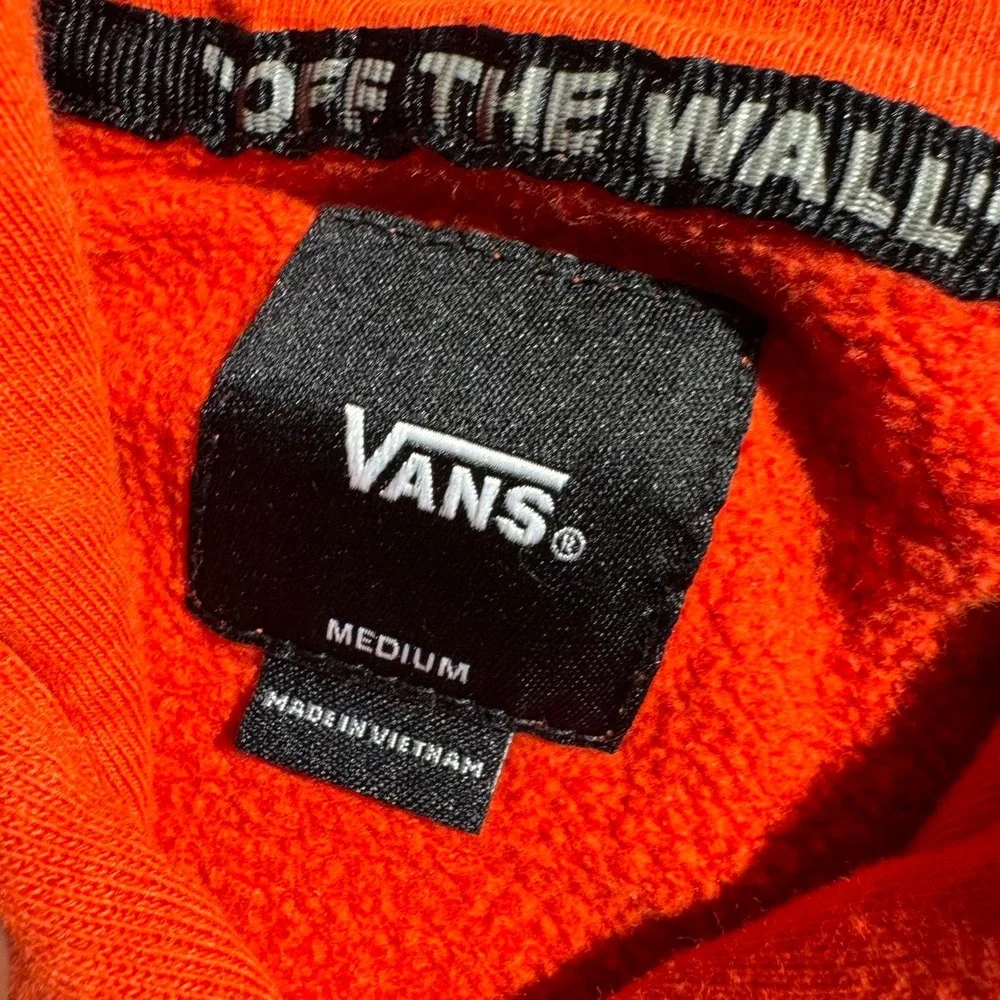 Vans Mens Off The Wall Shield Logo Pullover Hoodie Red Orange Medium